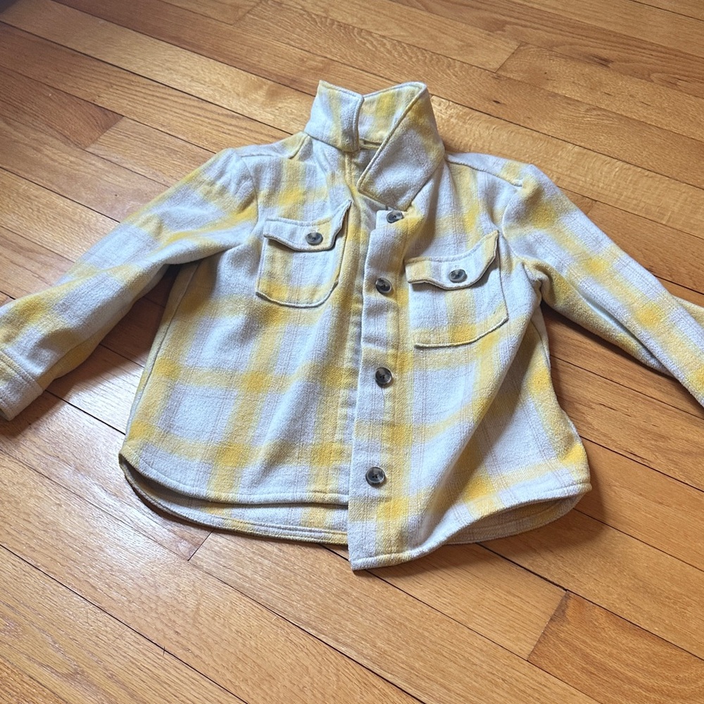 Kids Yellow Plaid Button-Up Jacket